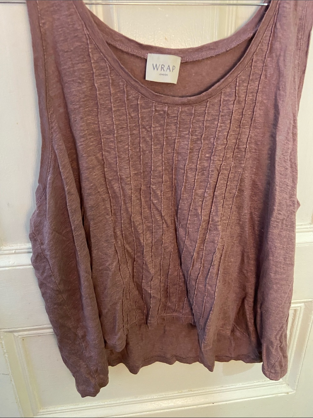 Wrap London Mauve Pintuck Sleeveless Tank